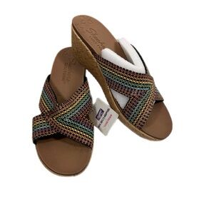Skechers Beverlee Colorful Wedge Sandals size 9.5